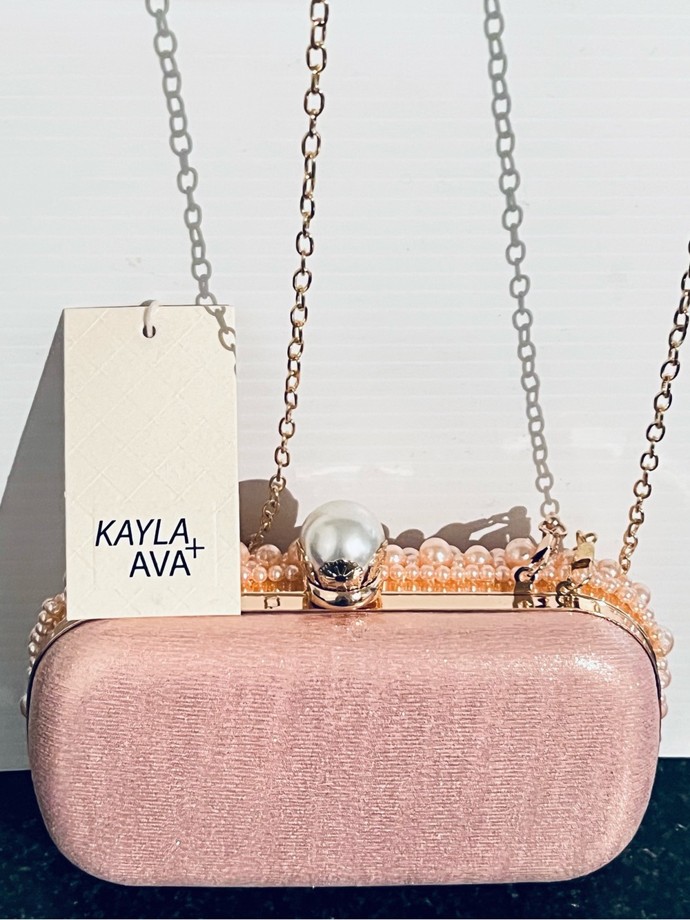 Pearl-Embellished 3-Way Purse Clutch,Crossbody, Handbag NWT - Picture 5 of 7